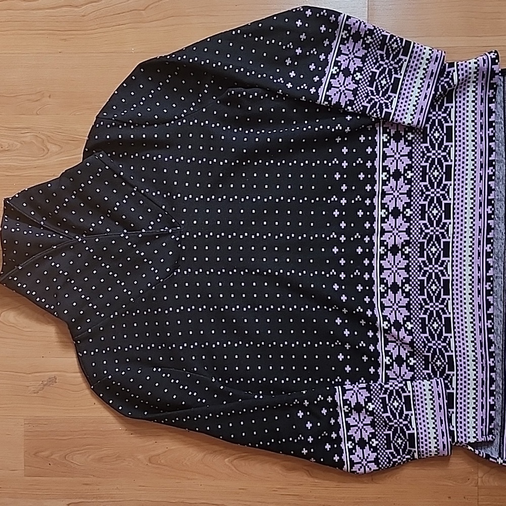 Talbots Fair Isle Jacquered Shawl Collar Tunic Pullover - Picture 3 of 9